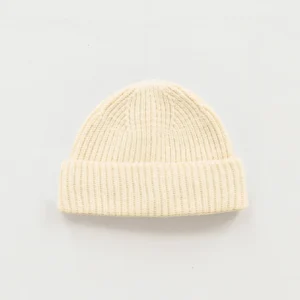 Ecru beanie made with British Wool by OUBAS.