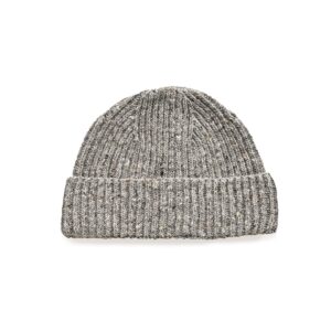 Flint grey Merino wool beanie.