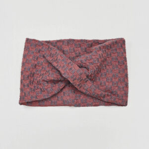 Fritillaria weave headwrap in heather and indigo