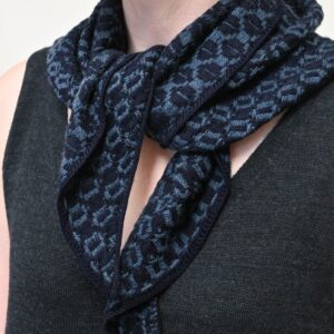 The Orton Weave Triangle Scarf in Navy and Indigo