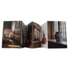 Useful/Beautiful set of six perforated postcards displayed in concertina format with contemporary artworks photographed throughout Blackwell’s interiors.